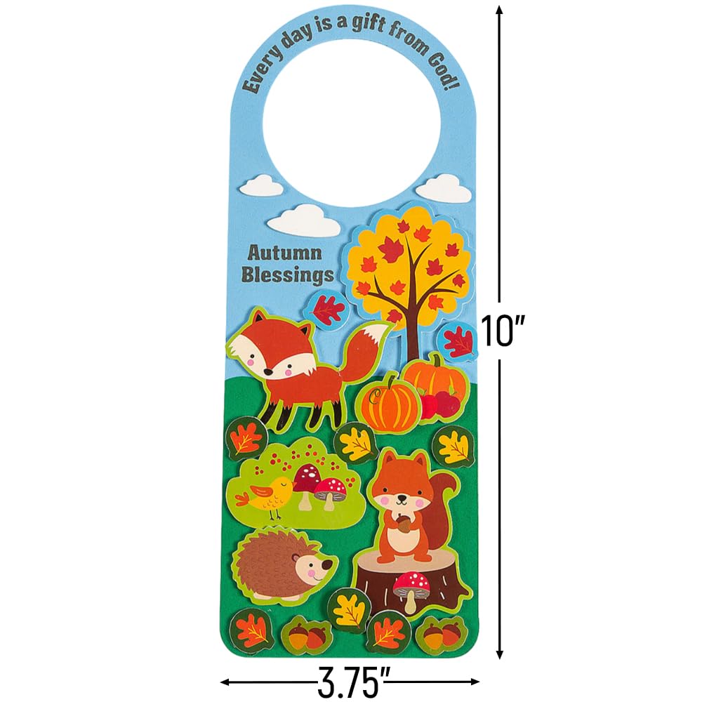 Fun Express Faith Fall Animal Door Hanger CK - Craft Kits - 12 Pieces