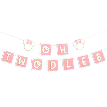 QIANGDAGSI Oh Twodles Birthday Banner