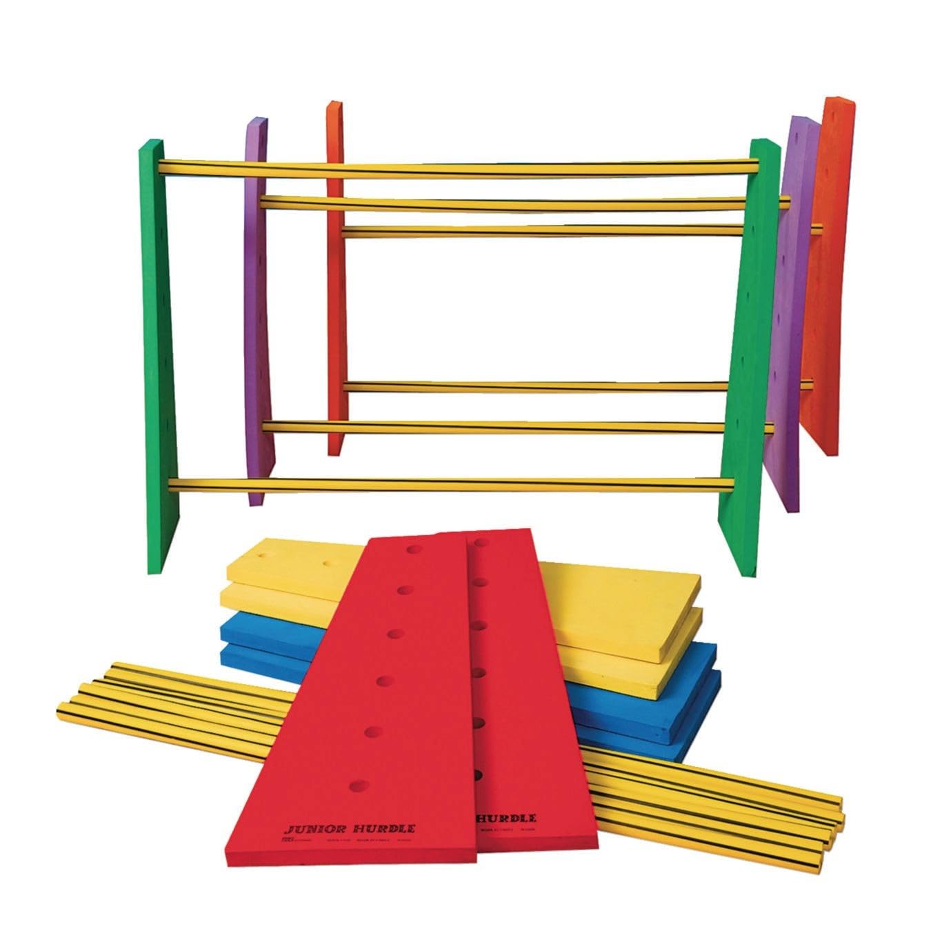 S&S Worldwide Adjustable Height Hurdles (Set of 6), Rainbow