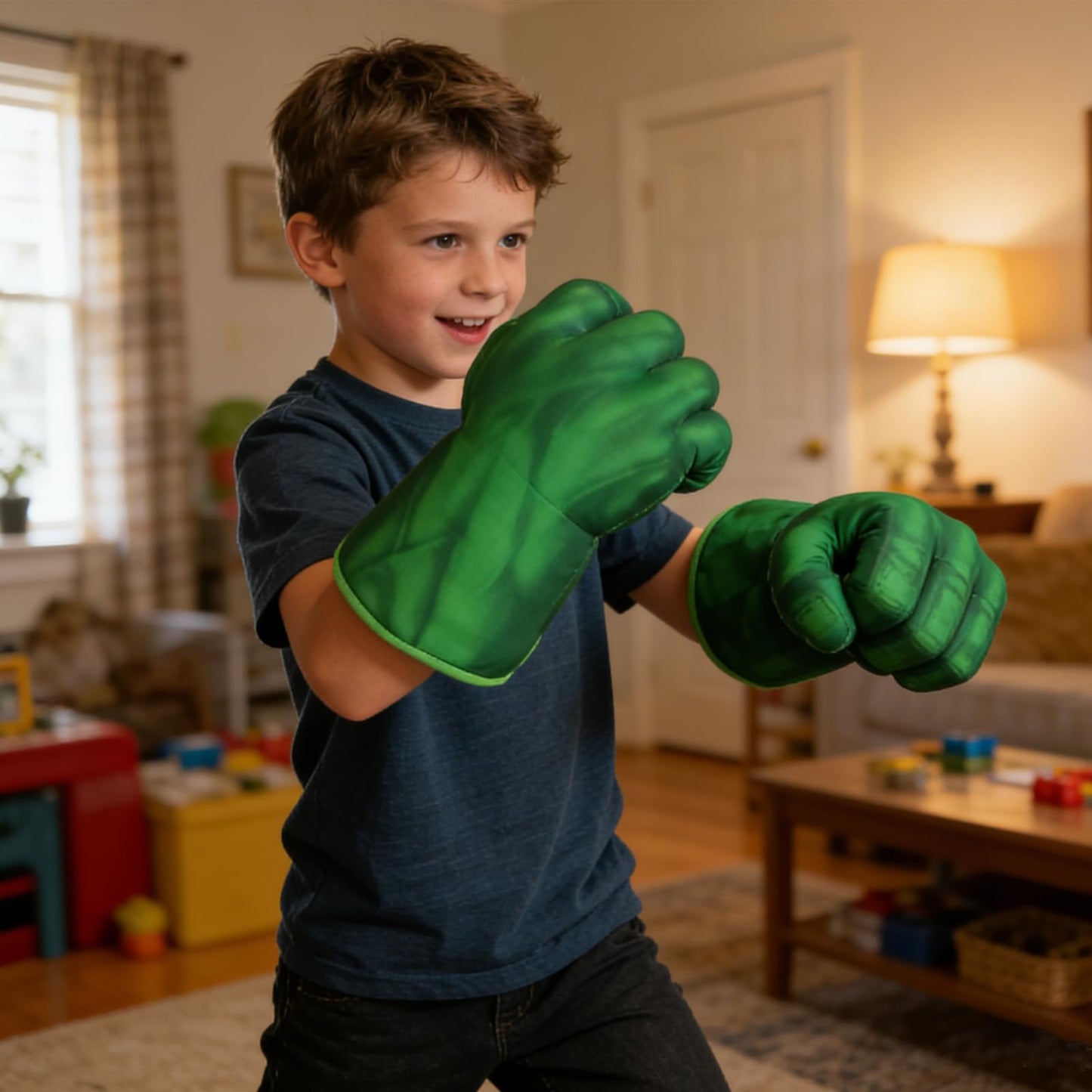 NuGeriAZ Superhero Gloves for Kids Superhero Hands Toy Soft Plush Hero Fists Cosplay for Boy Christmas Halloween Birthday Gift(Green C)