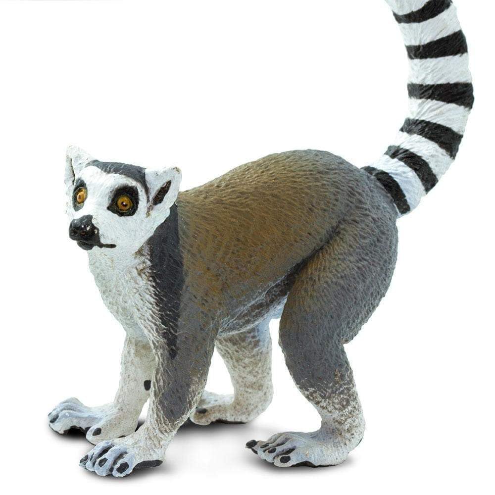 Safari Ltd. Ring-Tailed Lemur Figurine - Lifelike 4" Hand-Painted Wildlife Jungle Figure - Educational Toy for Boys, Girls & Kids Ages 3+