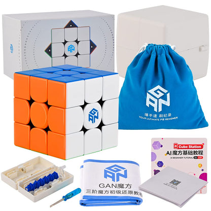 GAN 11M Pro 3x3 Speed Cube by BroMocube Magnetic Puzzle Cubes Gan11M Magic Cube (GAN 11 M Pro Frosted Stickerless(Black))