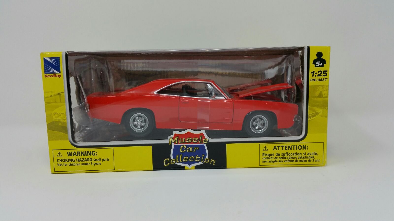 1969 Dodge Charger R/T Black Muscle Car Collection 1/25 Diecast Model Car by New Ray
