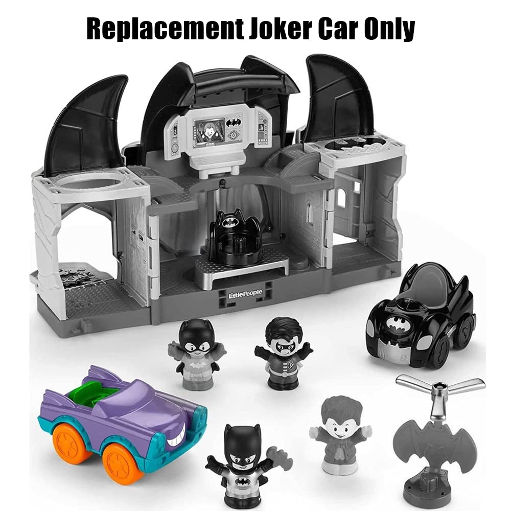 Replacement Part for Fisher-Price Little People DC Superfriends Deluxe Batcave Playset - HHY77 ~ Replacement Purple and Blue Joker Car