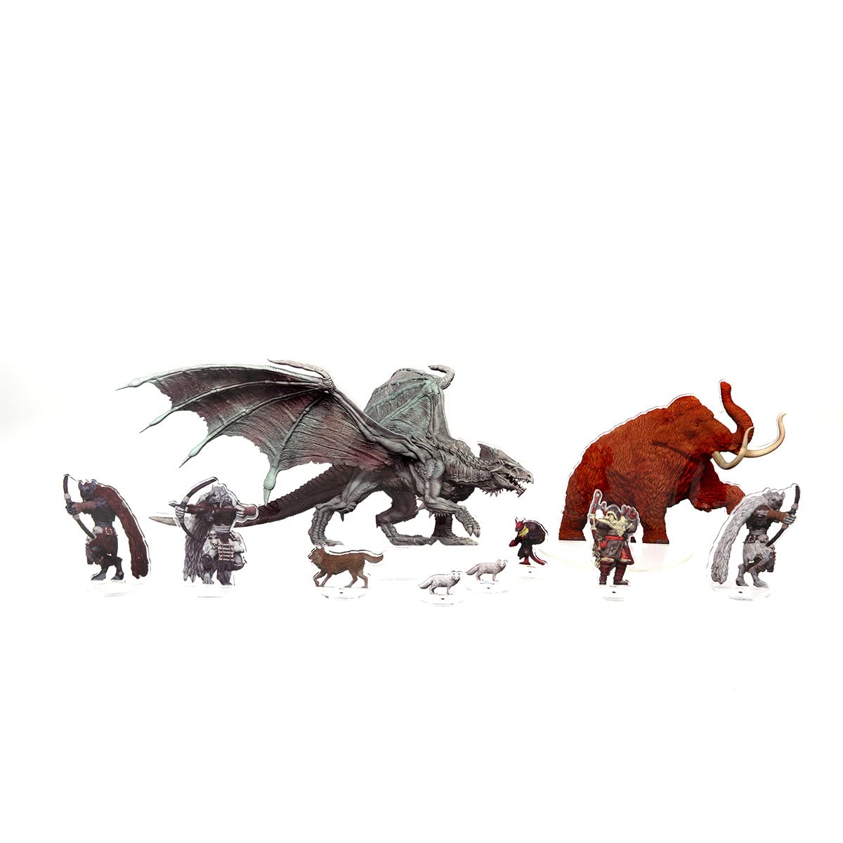 WizKids D&D Idols of The Realms: Icewind Dale Rime of The Frostmaiden - Young Adult White Dragon - 2D Set
