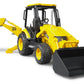 Bruder Toys - Construction Realistic JCB MIDI CX Backhoe Loader with Changeable Front Loader and Backhoe Loader Scoop - Ages 3+