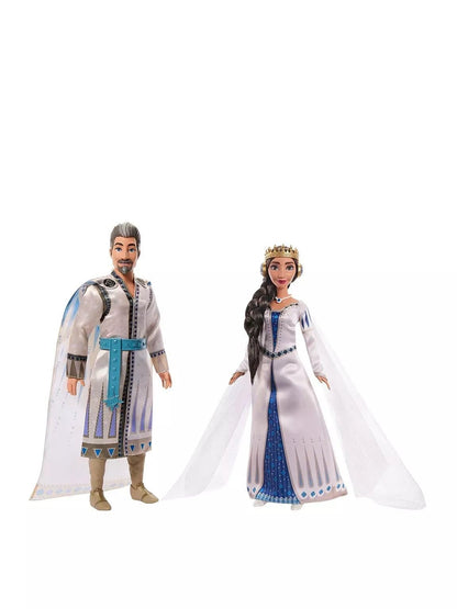 Mattel Disney’s Wish 2-Doll Set, King Magnifico & Queen Amaya Posable Fashion Dolls with Removable Outfits & Accessories, HRC18