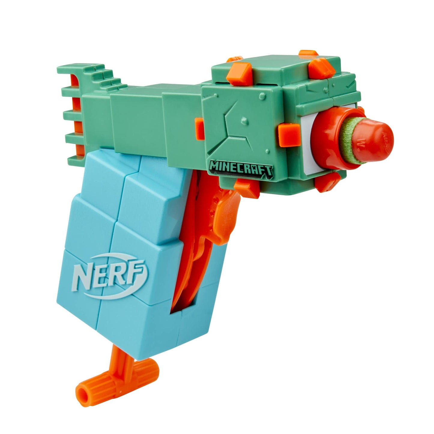 Nerf MicroShots Minecraft Guardian Mini Blaster, Minecraft Guardian Mob Design, Includes 2 Official Elite Darts, Priming Handle
