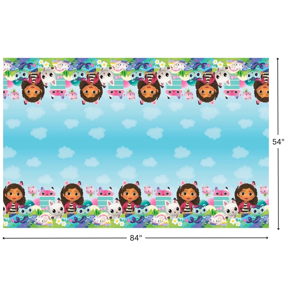Unique Gabby's Dollhouse Rectangular Plastic Table Cover 54" x 84"