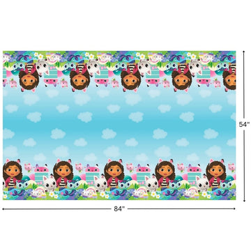 Unique Gabby's Dollhouse Rectangular Plastic Table Cover 54" x 84"