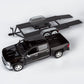 Motormax 2018 Chevy Silverado 1500 LTZ Crew Cab Pickup Truck with a Car Hauler, Truck & Tow Trailer Combo, 1/27 Scale Diecast Model, Black, All Star