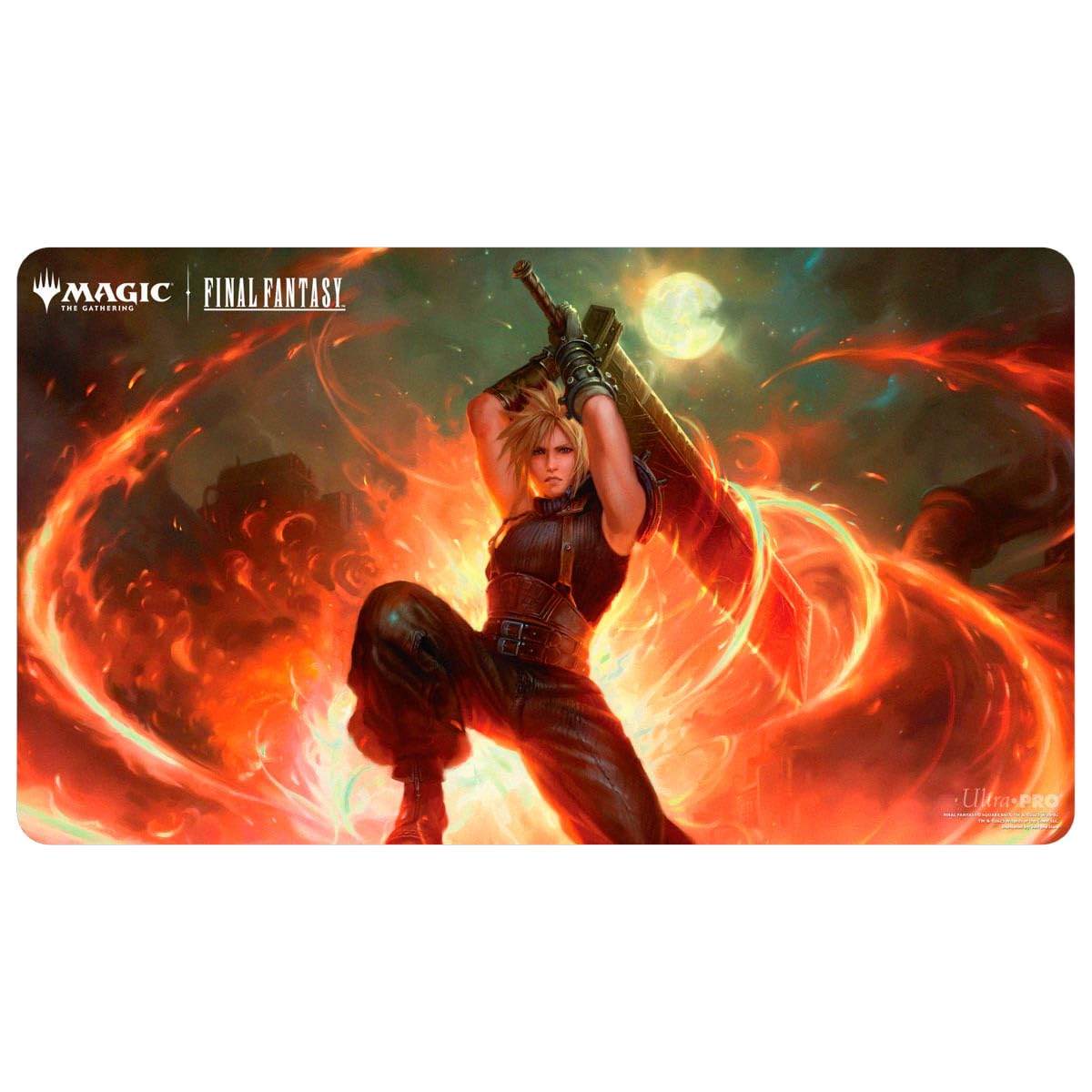 Ultra PRO - Final Fantasy x Universes Beyond Cloud, Midgar Mercenary (Commander) Playmat for Magic: The Gathering | Card Game Playmat, Final Fantasy