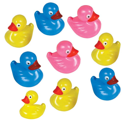 ArtCreativity Floating Plastic Duck Toys - Pack of 12 - Durable Duckie Bath Tub Water Toys for Kids, Carnival Theme Party Supplies, Birthday Party