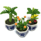 3pc Miniature Flower Clay Dollhouse Fairy Garden Mini Plant Trees Ceramic Paint Furniture Bundles Artificial Flowers Tiny Orchid #094
