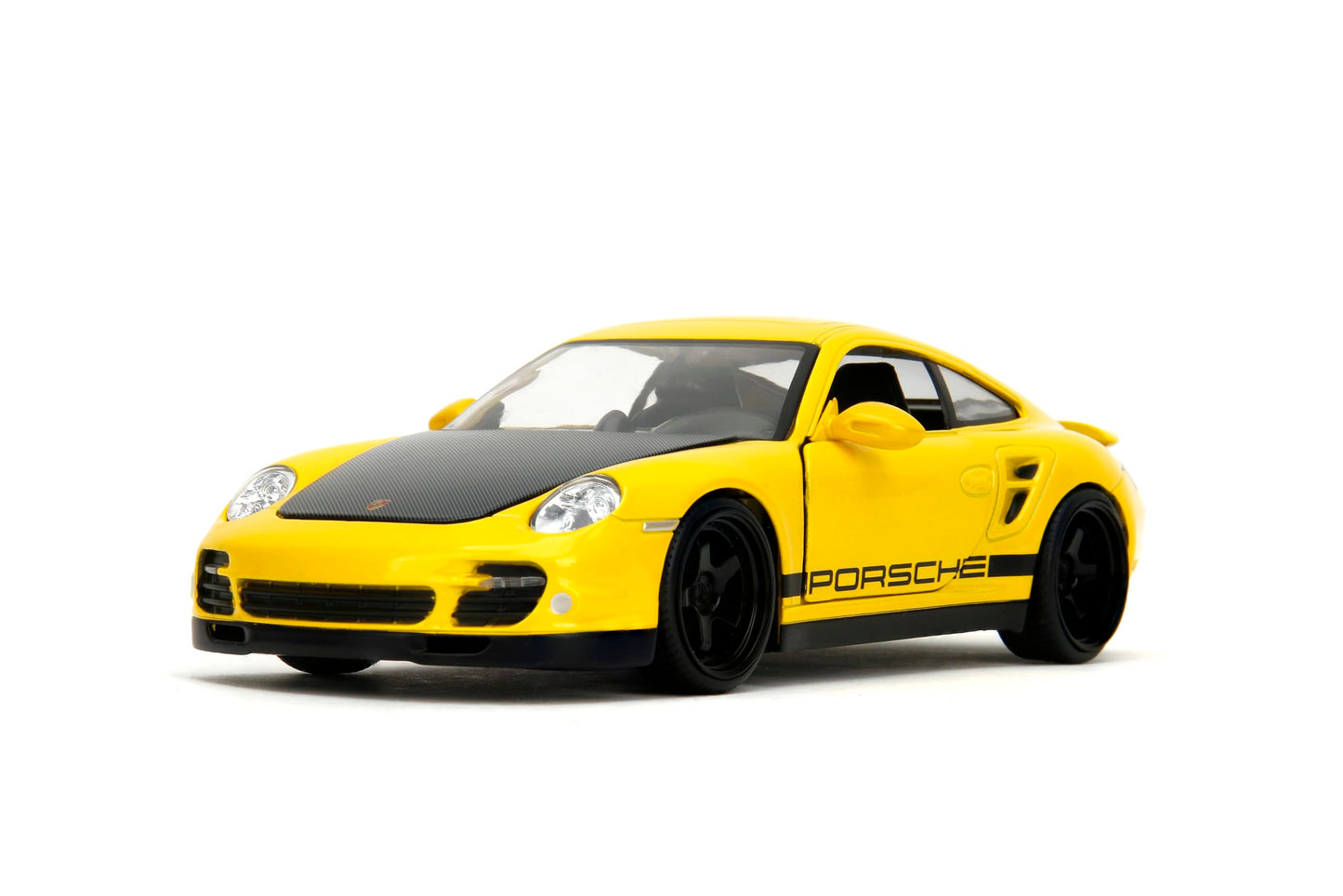 Jada Hyper-Spec 1:24 2007 Porsche 911 Turbo 997 Die-Cast Car, Toys for Kids and Adults(Yellow)