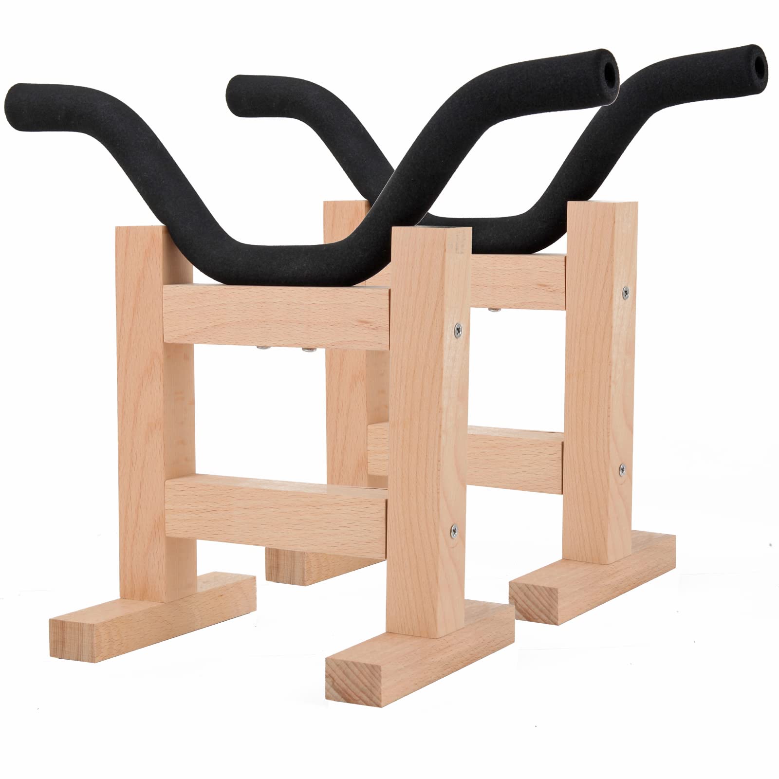 RCrabbit RC Airplane Stand, Solid Beech Wood Model Plane Display Holder, Adjustable Maintenance Cradle, Set of 2