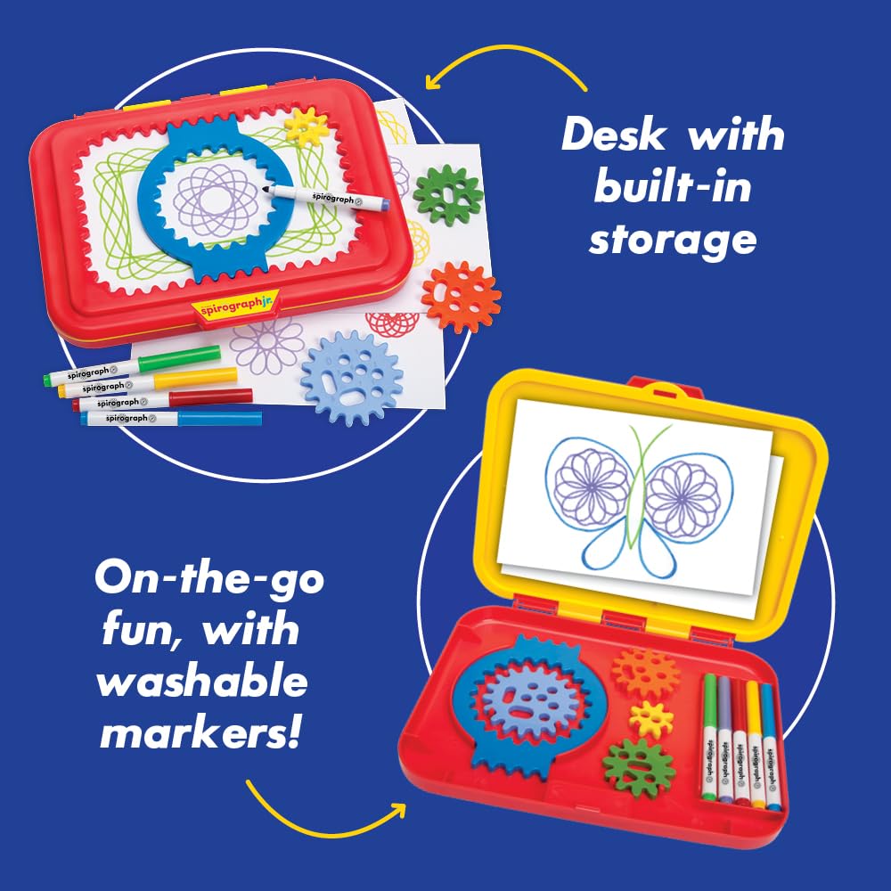 Spirograph Jr. - Jumbo Sized Gears Classic Retro Toy For Spiral Drawing Art Design Toy Kit for Smaller Hands - For Kids Ages 3 and Up