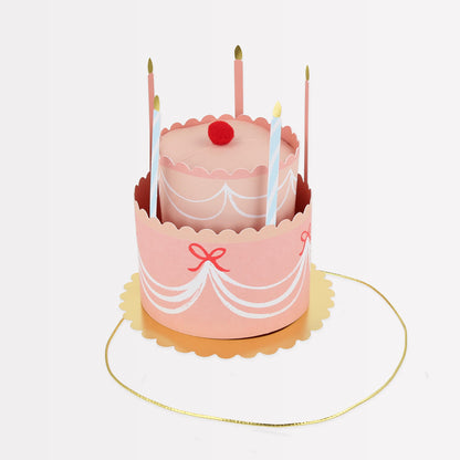 Meri Meri Fancy Cake Party Hats (Pack of 8), Paper Birthday Party Hats, Great For Photo Booths & Party Tables, Easy To Assemble, Ages 3+, 4.875" x 5"