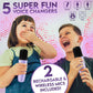 Karaoke Machine for Kids Adults, Portable Mini Bluetooth Speaker with 2 Wireless Microphones, LED Lights, Singing System for Family Home Party, Voice