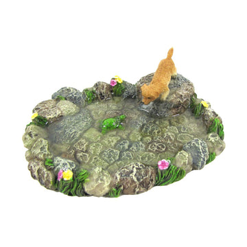 Treasure Gurus Miniature Stone Pond Turtle Dog Fairy Garden Ornament Mini Outdoor Dollhouse Decor Accessory