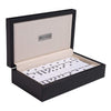 Silverman & Co. Double 6 Large White Domino Set - Black Case