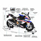 HTLNUZD 1/6 S1000RR Alloy Motorcycle Model with Light & Sound Effects, Ignition & Smoke Spray Simulation Desk Decor Adult Enthusiasts Gift