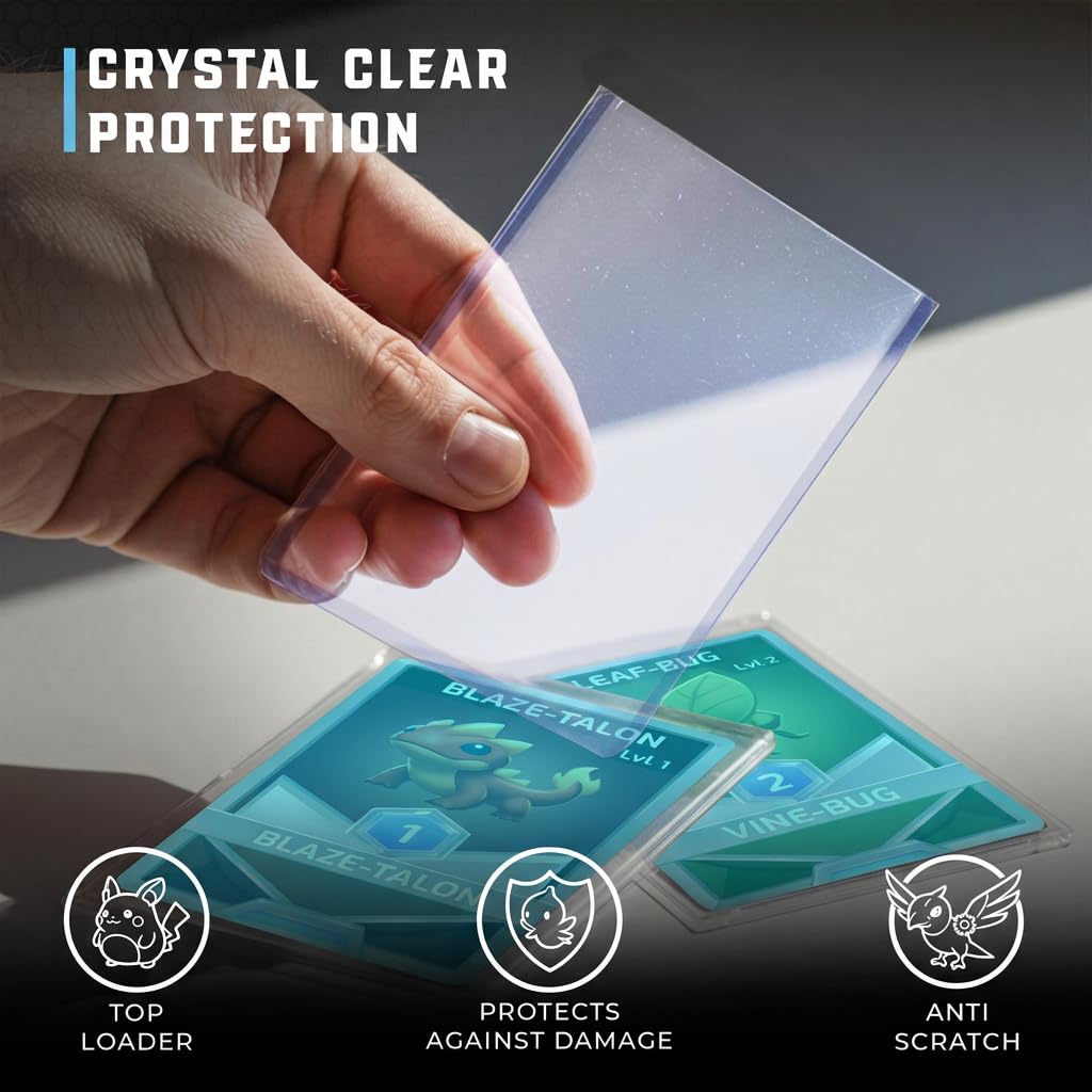 CardGuard 3" x 4" Clear Regular TopLoaders for Cards with Sleeves, 50 Count - Durable & Acid-Free Premium Protection for Pokémon, YuGiOh, MTG, TCG