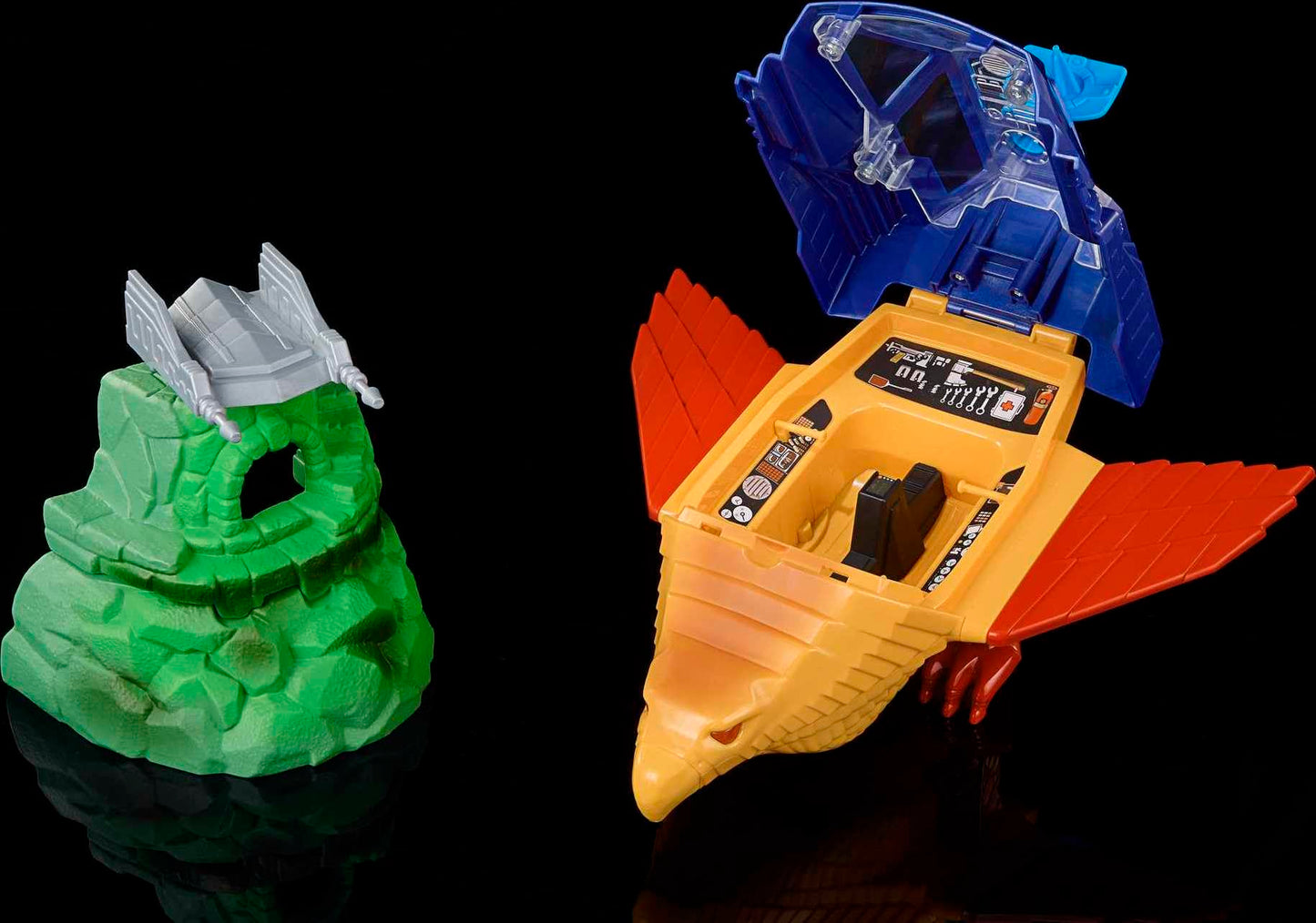 Masters of the Universe Origins Playset with Toy Plane & Accessories, Point Dread Mystical Outpost & Talon Fighter Jet, 5.5-inch Scale