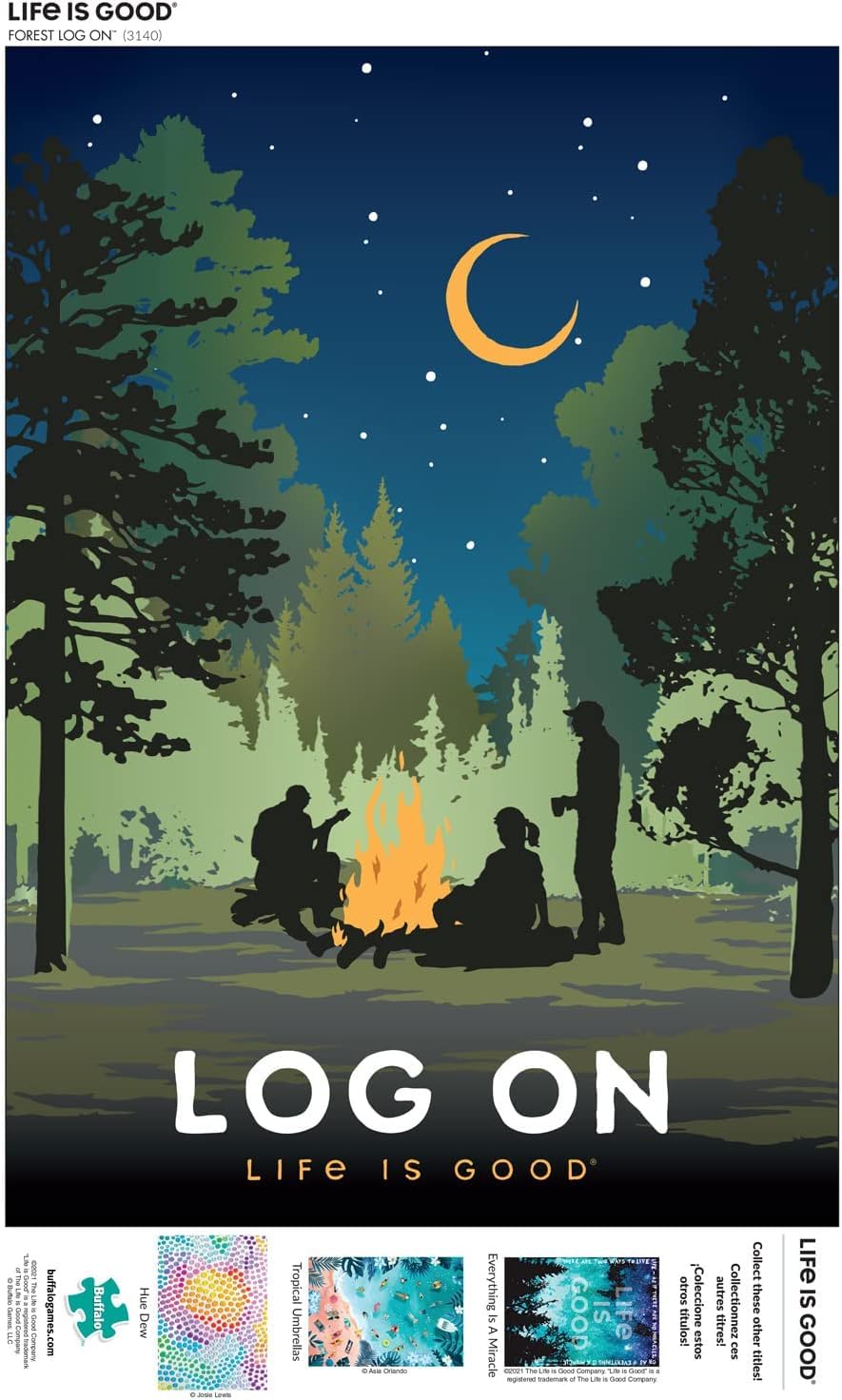 Buffalo Games - Life is Good - Forest Log On - 500 Piece Jigsaw Puzzle for Adults -Challenging Puzzle Perfect for Game Nights - Finished Size is 21.25