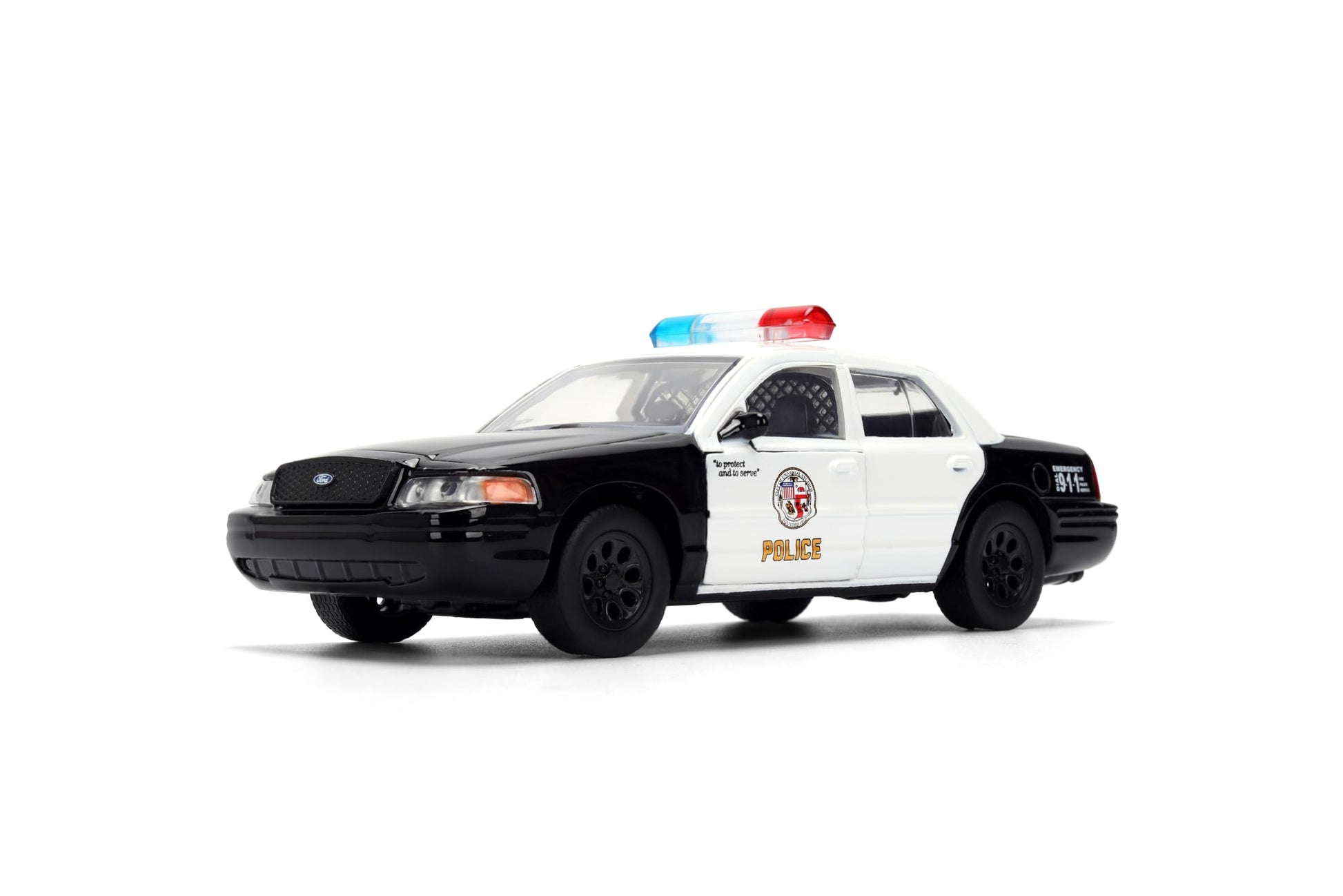 Jada Fast & Furious Ford Crown Victoria Diecast Car Toys - 1:32 Scale Police Vehicle with Opening Doors - Movie Replica for Fans and Collectors