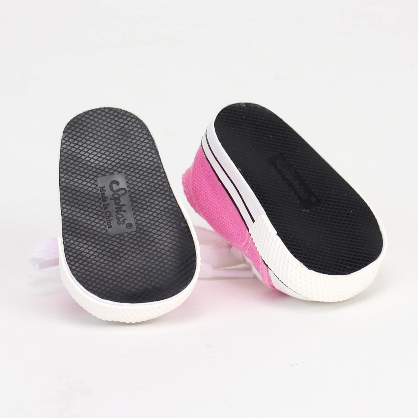 Sophia's Pink Canvas Sneaker with Laces and Imitation Leather Toe Cap Shoes Accessory for 18" Dolls, Light Pink