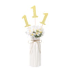 Gexolenu 10 PCS Gold Double-Sided 1st Birthday Centerpieces for Tables, Glitter Age ONE Cake Picks Decor, First Happy Birthday Party Decorations Baby