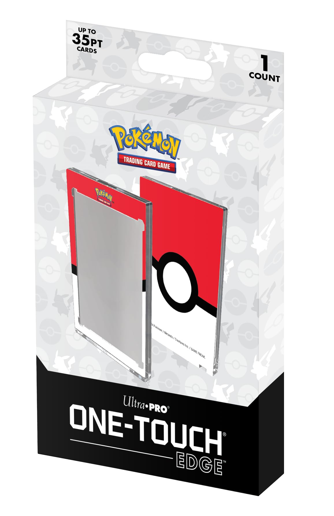Ultra Pro - Single 35 Pt ONE-TOUCH Edge - Poké Ball Printed Magnetic Card Holder for Pokémon, Pokémon Card Display Case, Trading Card Display Case
