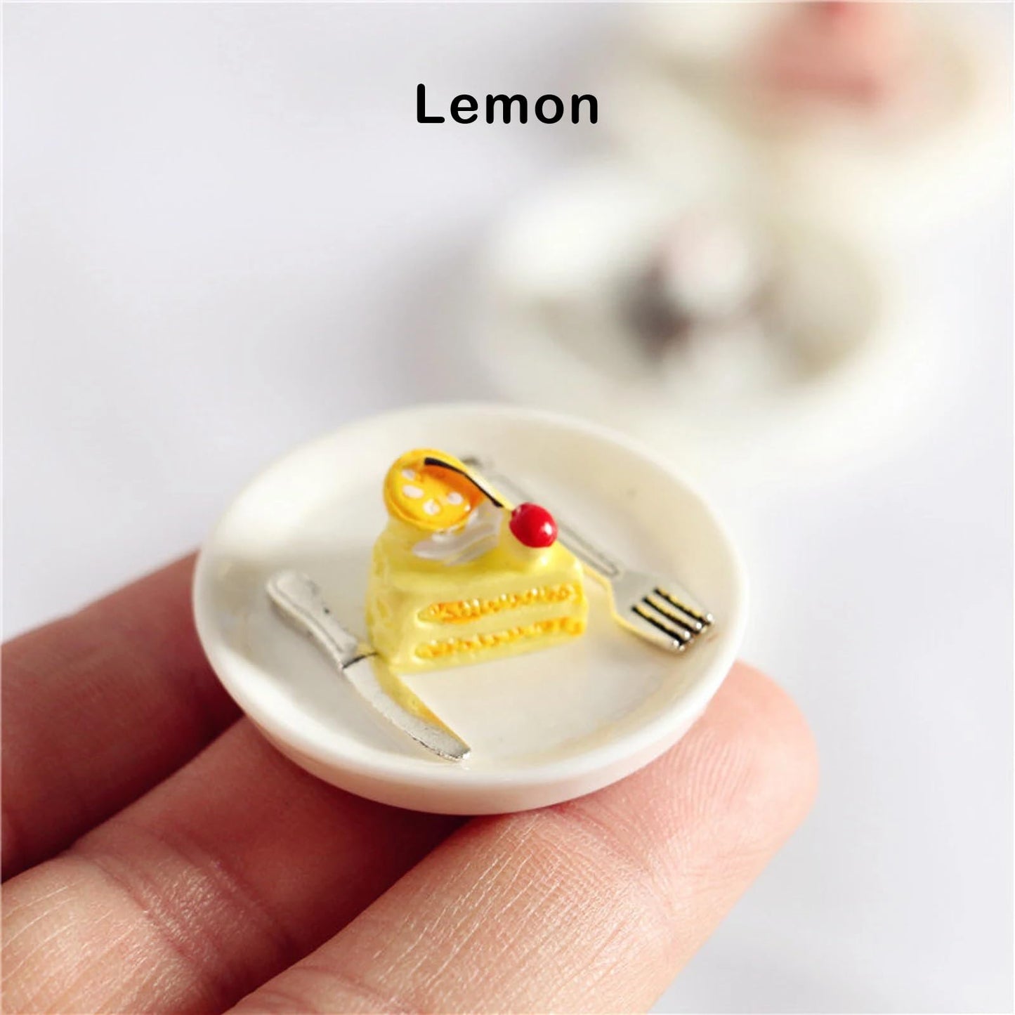 Miniature Cake and Utensil Set, Mini Cake, Dollhouse Cake Decoration Prop, for Dollhouse Miniature, Craft Supplies (Pink)