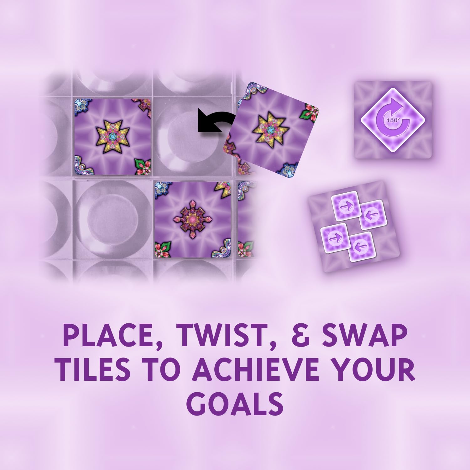 Four Corners Kaleidoscope Piece Placement Strategy Board Game with Pattern Matching Puzzle for Family Game Night Brain Teaser for Kids and Adults 1