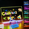 LED Note Board with Colors - Acrylic Dry Erase Board with 10 Light Modes, 7 Fluorescent Markers & Eraser, USB Powered Light Up Drawing Board for Kids