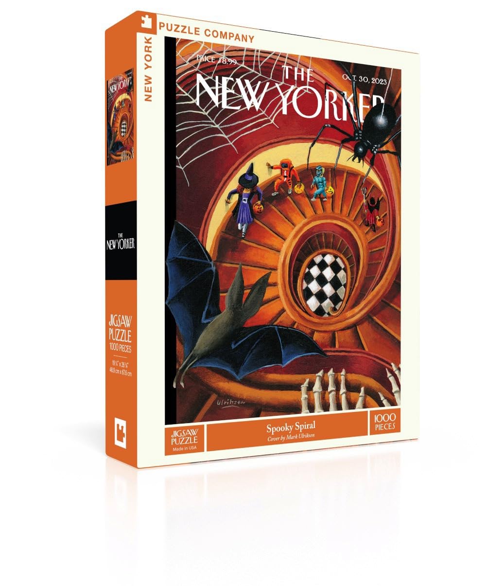 New York Puzzle Company - New Yorker Spooky Spiral - 1000 Piece Jigsaw Puzzle for Family Game Nights by Mark Ulriksen