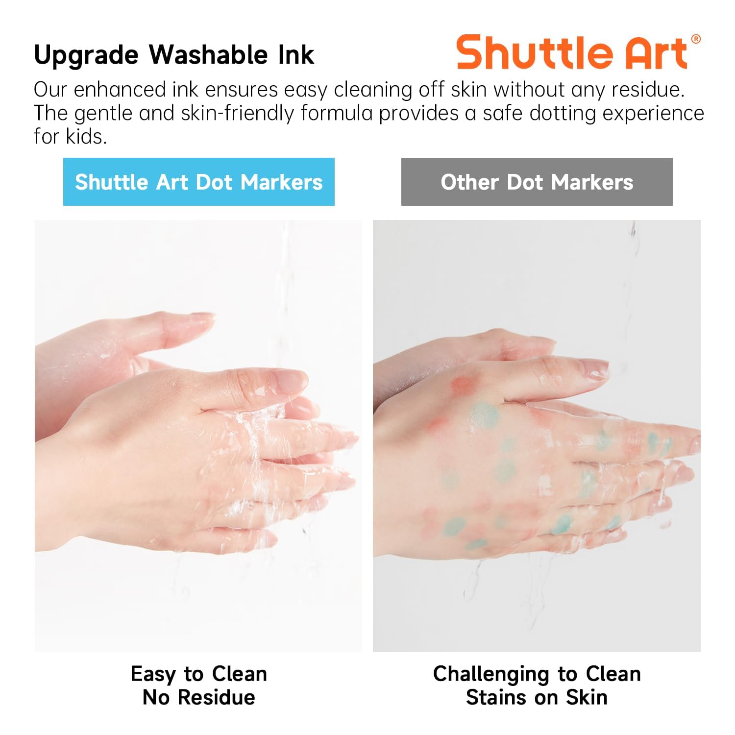 Shuttle Art Washable Dot Markers 36 Colors with Free Activity Book, Fun Art Supplies for Kids Toddlers and Preschoolers, Non Toxic Water-Based Paint