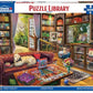 White Mountain 1000 Piece Jigsaw Puzzle Cozy Book Lover, Puzzle Library