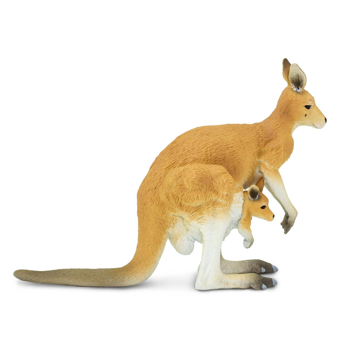 Safari Ltd. Kangaroo with Joey - Hand-Painted, Lifelike 4.75" Model Figure - Educational Toy for Boys, Girls & Kids Ages 3+