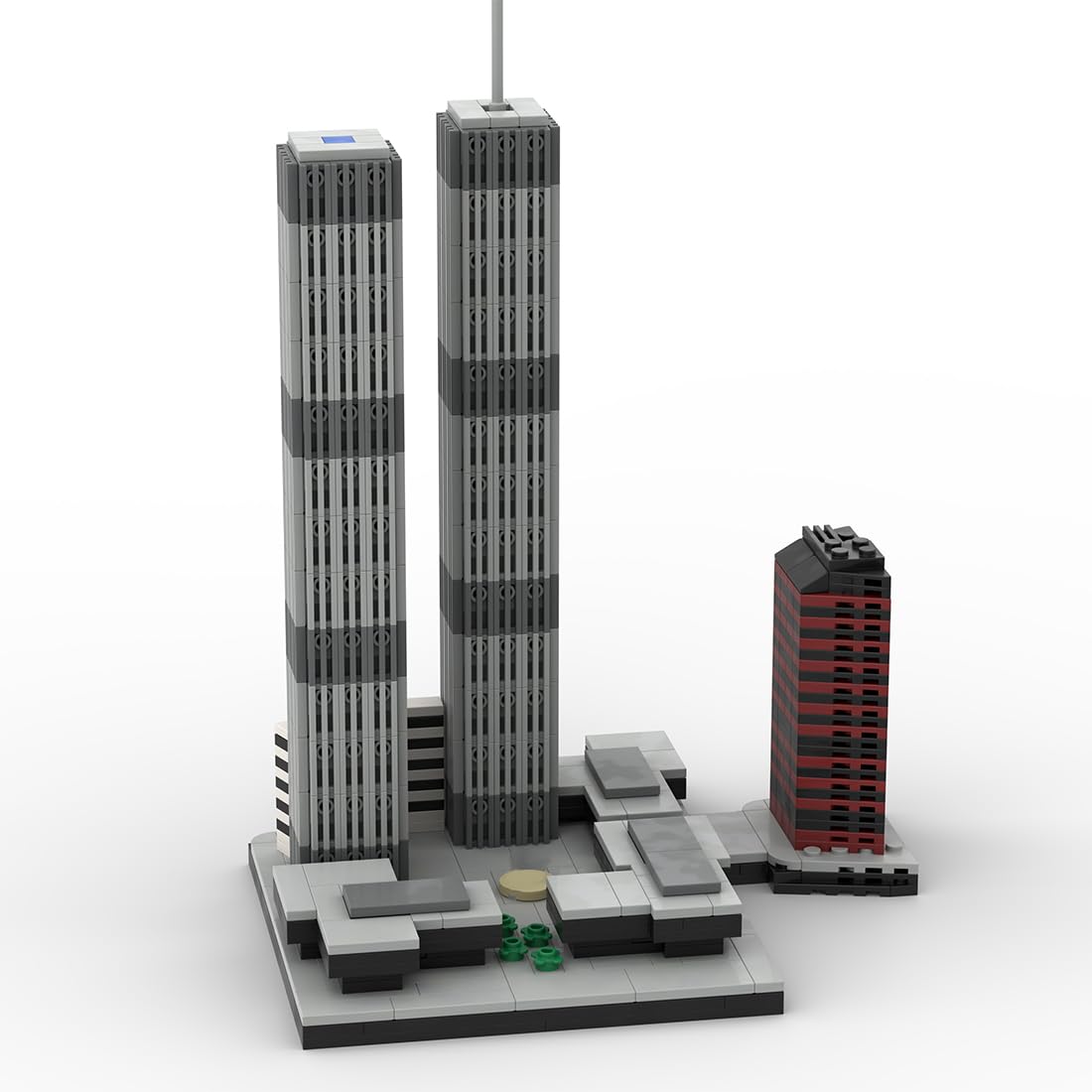 MakerTopia World Trade Center Model (1973-2001) Building Blocks Set, 1/2000 Scale New York City Landmark Architecture, Collectible Building Kit
