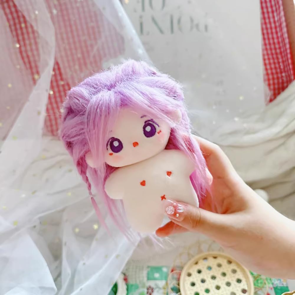 niannyyhouse 10cm Plush Doll Purple Girl Humanoid Stuffed Body no Attribute Astral Body Wearable Clothing Dress Up Gifts