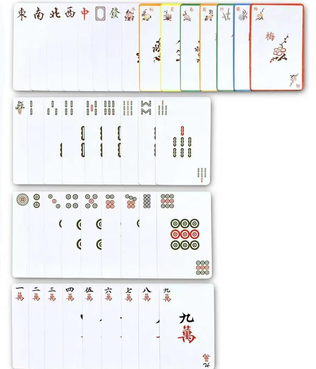 DEUDSORY 2025 Home Party Mahjong Poker Game Large Font Edition Handheld Poker Mahjong Tiles with 2 dice