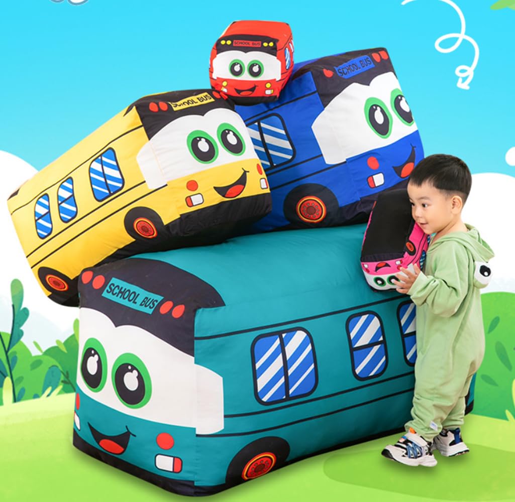 13.8 Inches Car Plush Toy Simulation Bus Cute Cartoon Pillow Filling Car Plush Pillow Toy Gift Children's Birthday (Yellow)