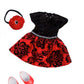 Holiday Spirit - 3 Piece 18 inch Doll Outfit - Holiday Red Taffeta Party Dress with Red Shoes and Headband - (Doll Not Included)