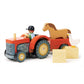 Tender Leaf Toys - Farmyard Tractor - Wooden Tractor Toy with Removeable Trailer, Animals and Accessories - Open-Ended Play Toy, Farm Pretend Play