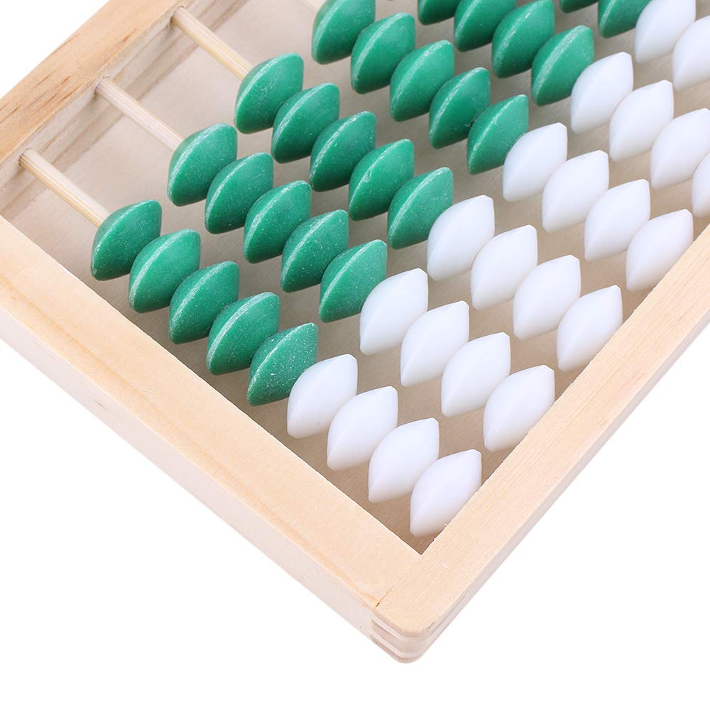 szzijia 9-Bead 11 Column Abacus Counting Frame for Kids Math Education Wooden Framed Green White Color