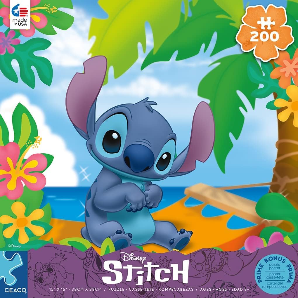 Ceaco - Disney Flower Power Stitch - 200 Piece Puzzle for Kids Ages 8-10
