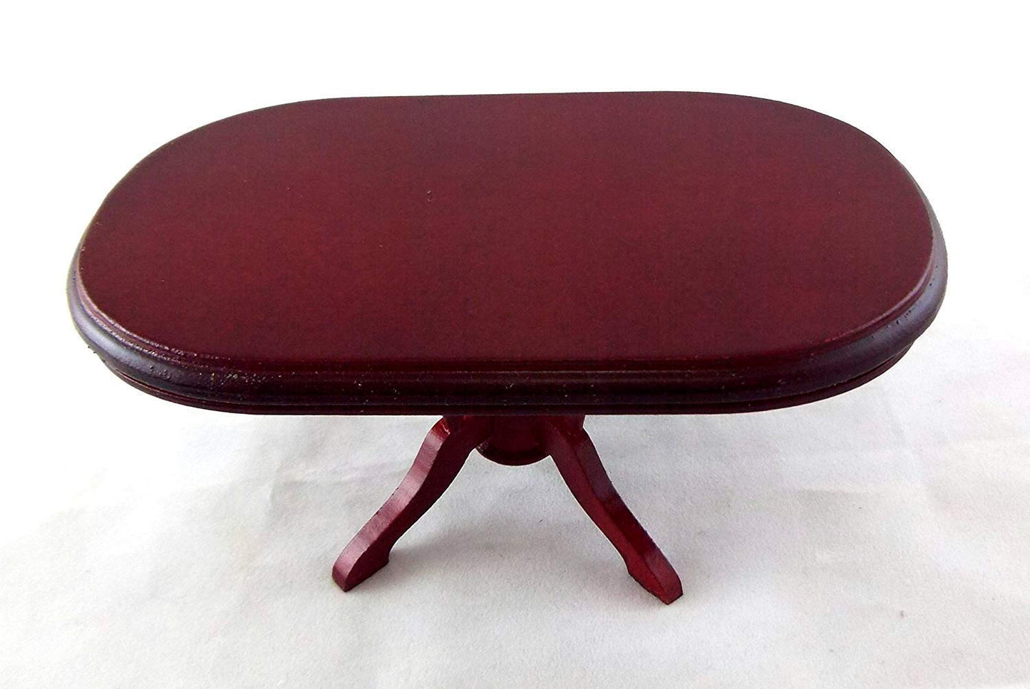 Dollhouse Miniature Mahogany Oval Dining Table
