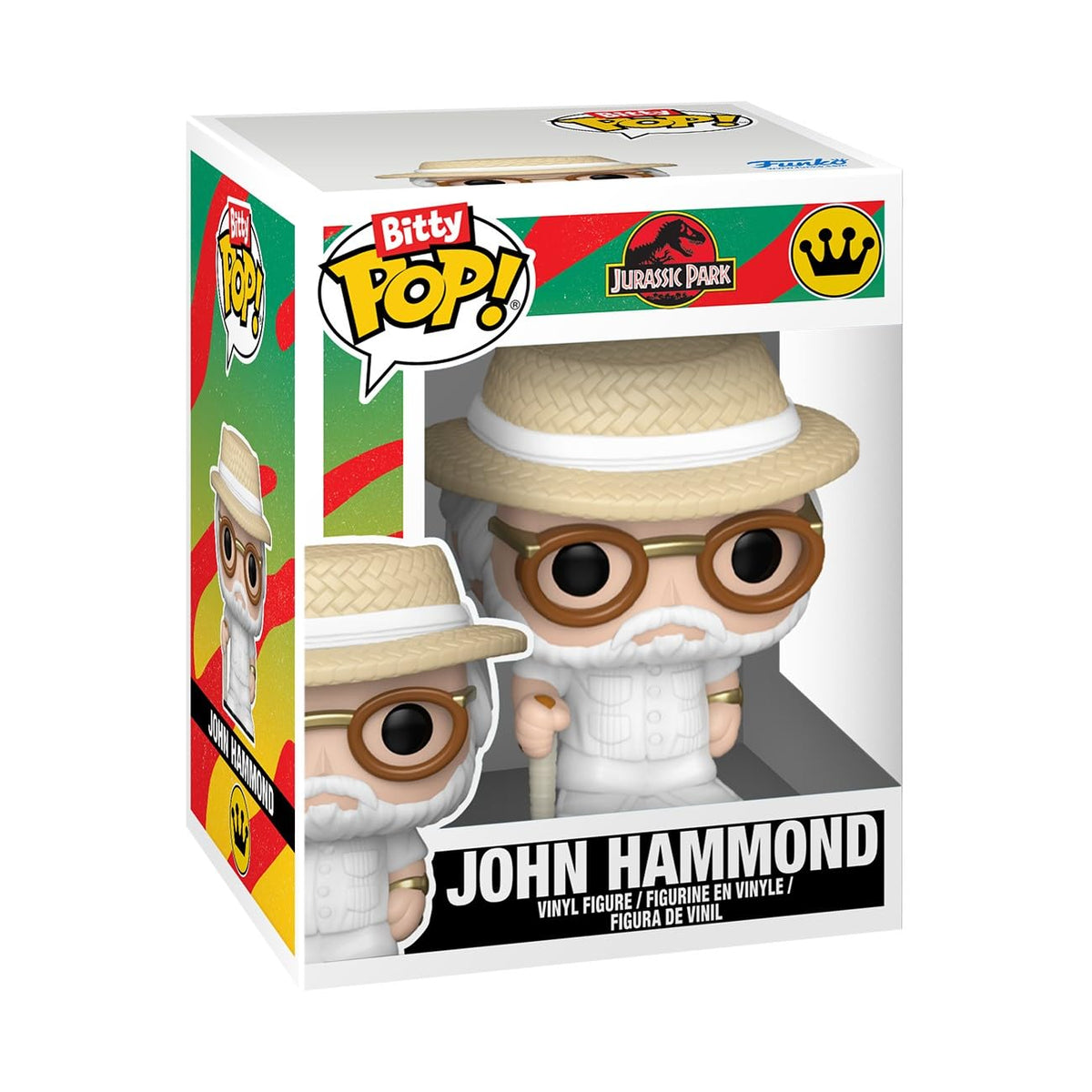 Funko Bitty Pop! Jurassic Park: John Hammond, Tyrannosaurus Fossil, Stygimoloch, and Velociraptor, with a 1 in 6 Chance for a Mystery Figure - 0.9